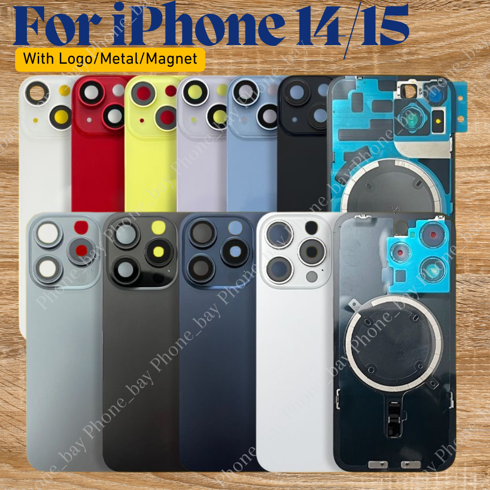 Back Glass Replacement Lot With Metal Magnet For iPhone14/14/15 Pro Max/15 PLUS