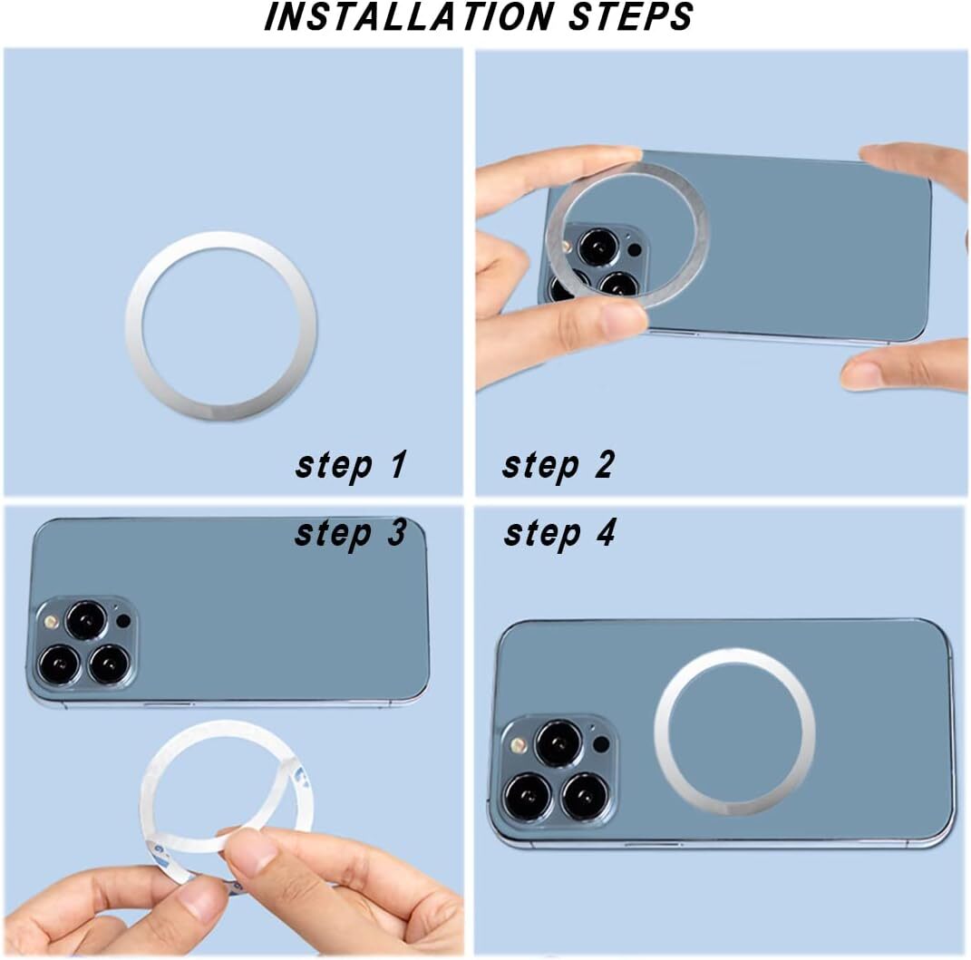 Metal Rings Sticker Wireless Universal Compatible with MagSafe Wireless Charger