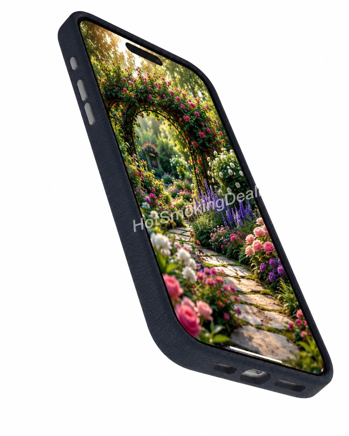 OtterBox iPhone 15 Pro Max Symmetry Series Cactus Leather Embroidery Garden Blue