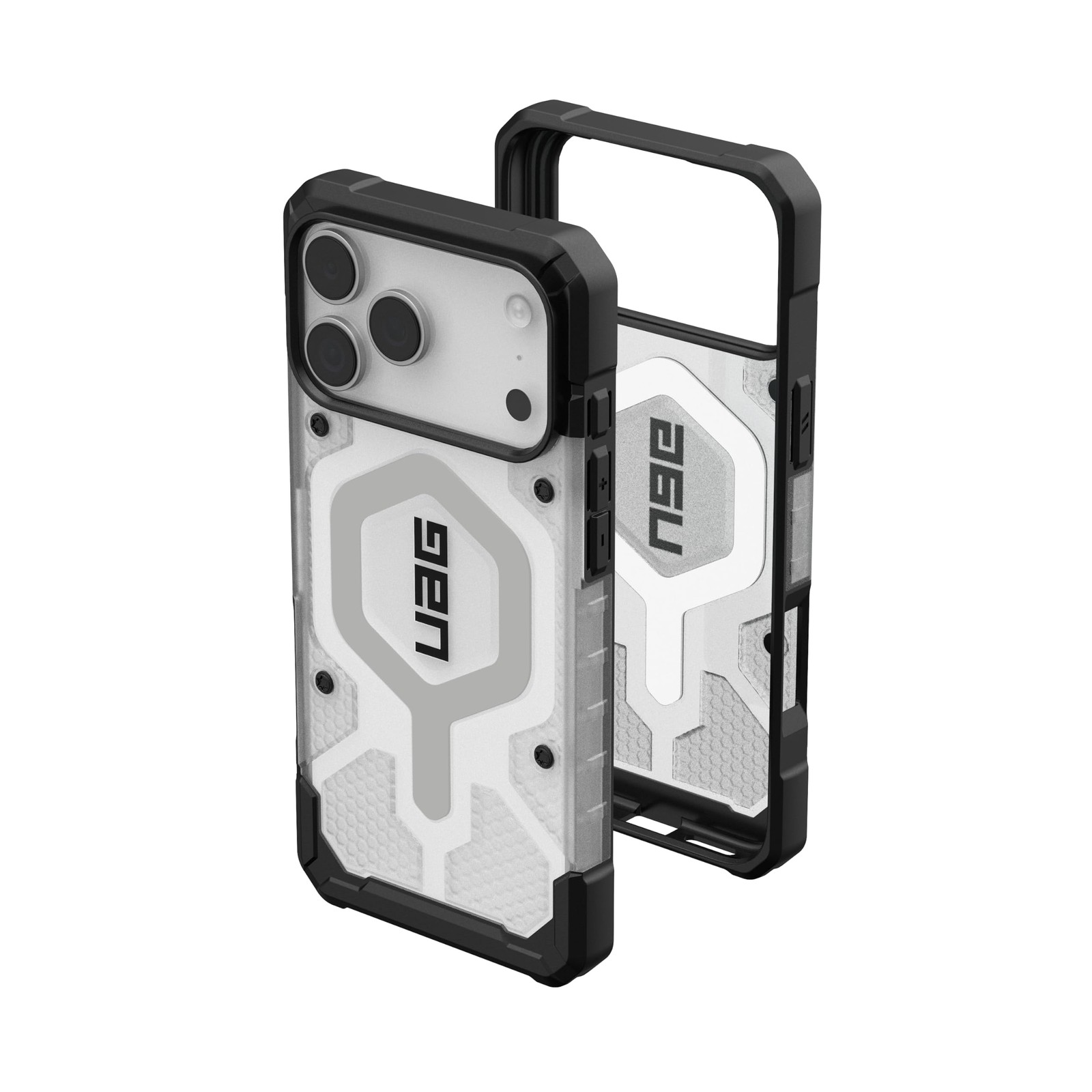 UAG iPhone 17 Pro Max Case Pathfinder Clear – For MagSafe Military, Ice/Silver