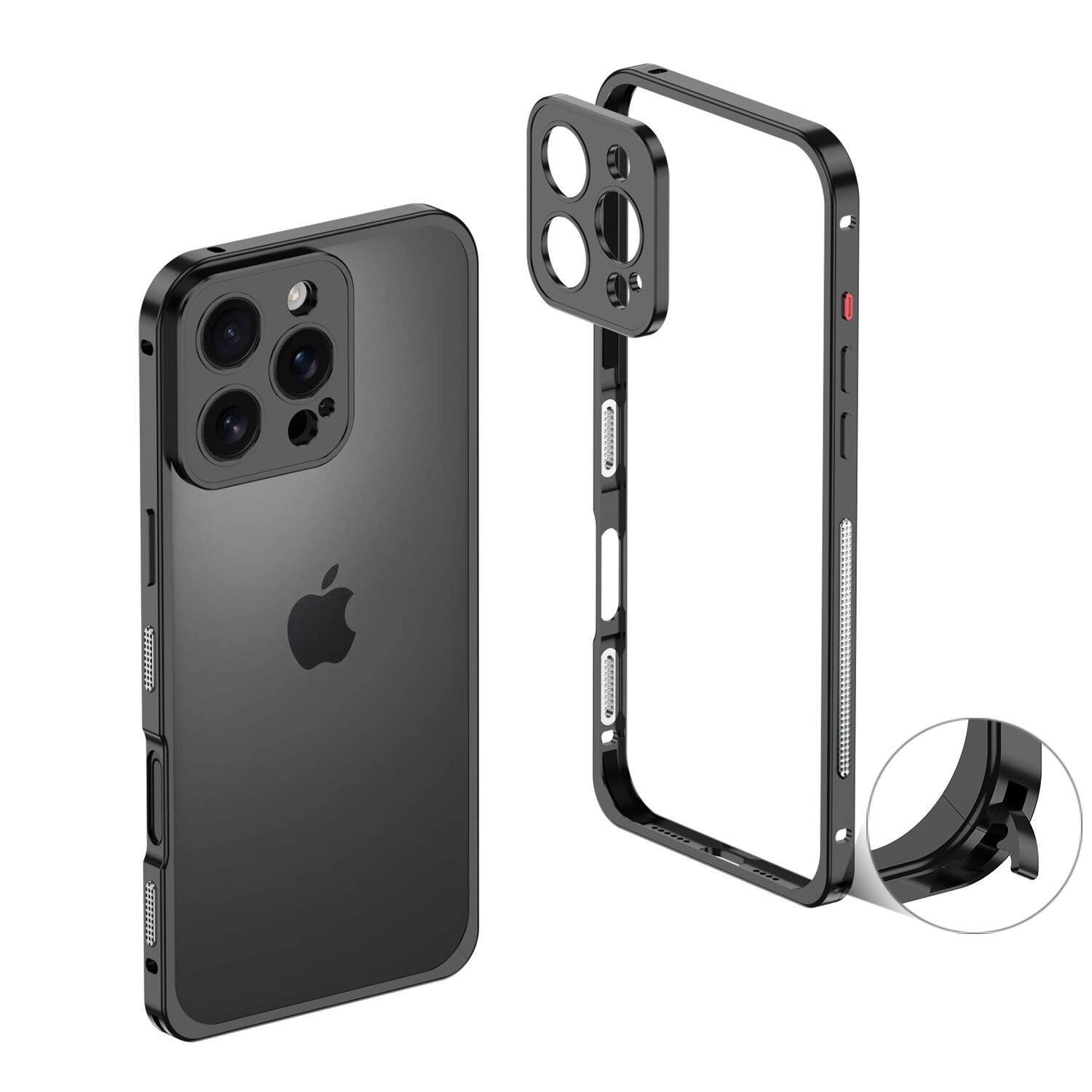 Slim Metal Bumper Frame Case with Metal Lens Cap For iPhone 16 Pro Max/16e/15/14
