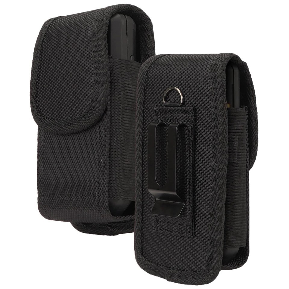 Flip Phone Case with Metal Belt Clip & Secure magnet Closure Nylon Universal fit