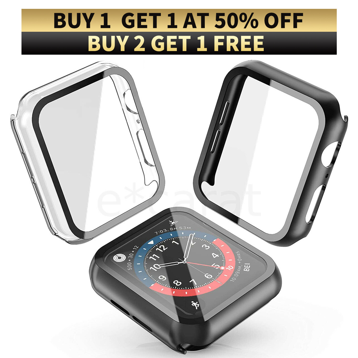 For Apple Watch 7 6 5 4 3 2 SE Cover Case Screen Protector 38/40/41/42/44/45/49